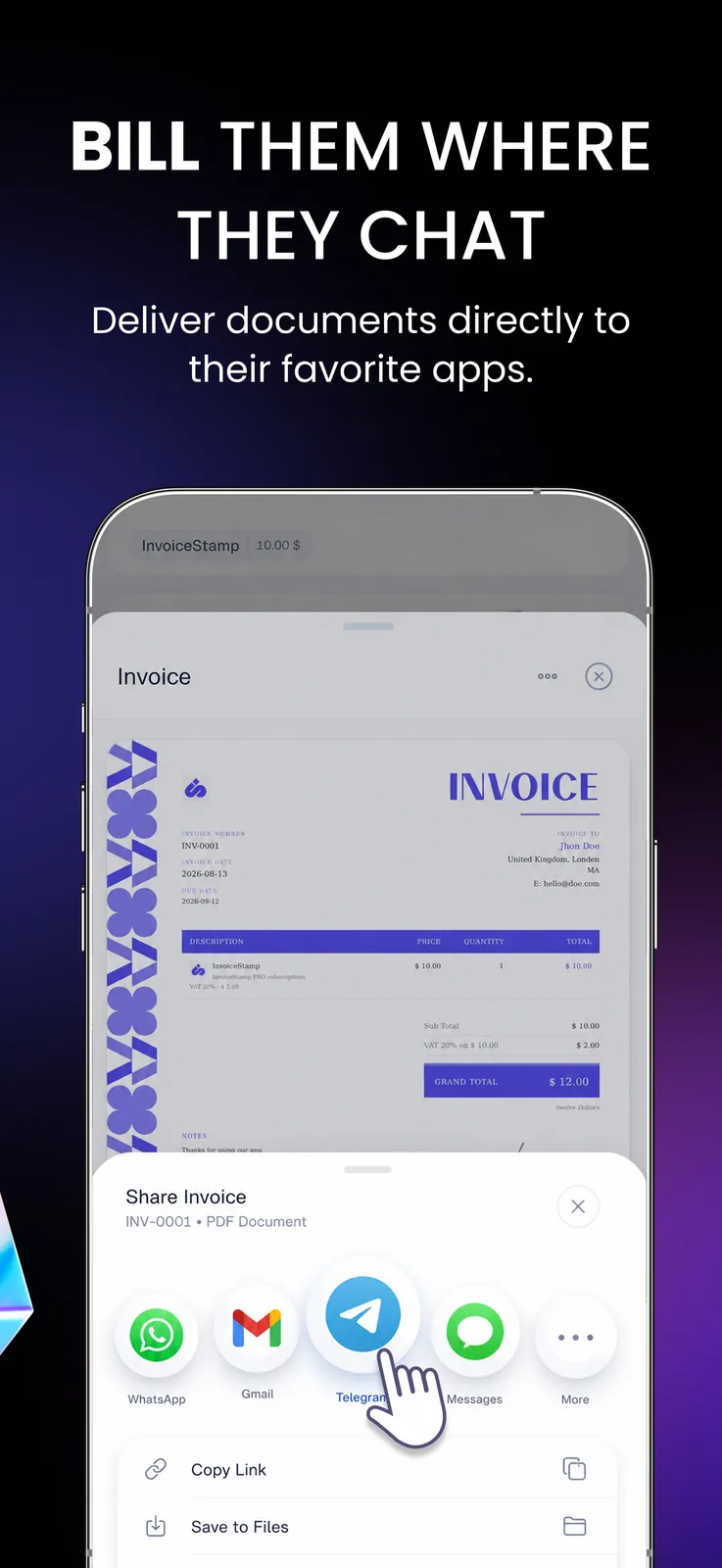 InvoiceStamp: sharing